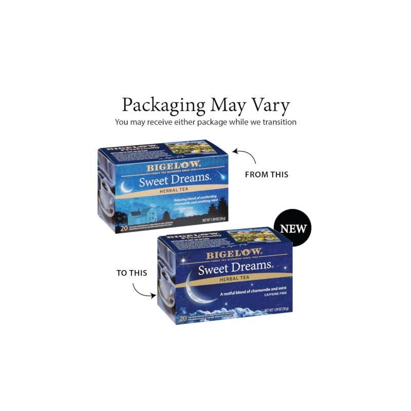 Pack Bigelow Sweet Dreams Dulces Sueños Mezcla Manzanilla Menta Hojas