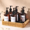 Stylish Shampoo Bottles Refillable with Pump,(5Pack) Amber Shampoo and Conditioner
