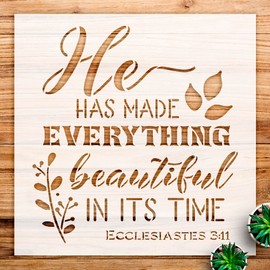 Bible Verse Stencil for Walls and Crafts, ecclesiastes Inspirational Word Art, Perfect for Home Decor and DIY Projects - Size A2 (16.5" x 16.5")
