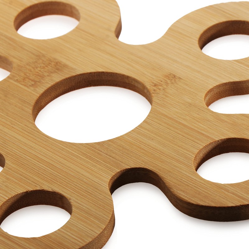 com-four® 4 x Bamboo Trivets, Sustainable Underlays for Pots, Pans,