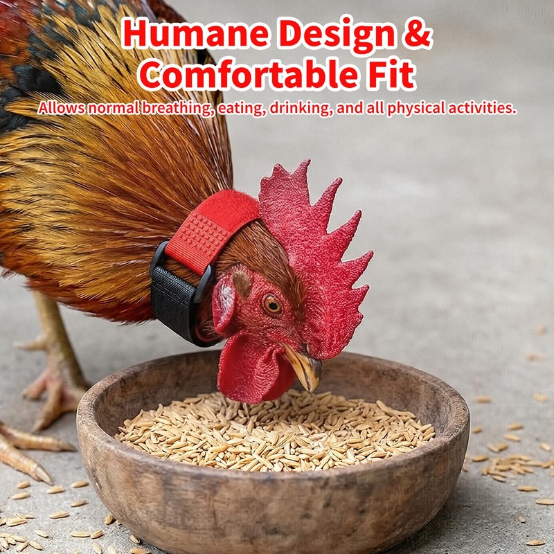 14 Pcs No Crow Rooster Collar to Stop Crowing, Soft