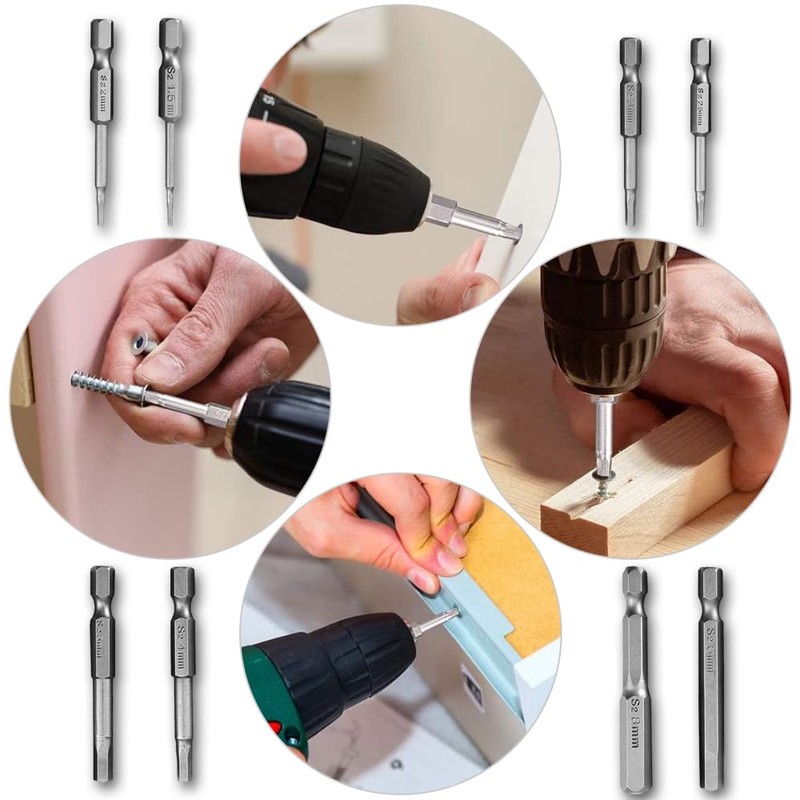 Hex Wrench Bit Precision Screwdriver Set, 0.25 inches (6.35 mm),