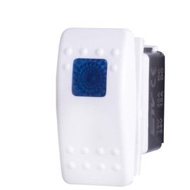 STVMotorsports Boat Marine White Rocker Switch ON-Off Waterproof Blue Light 20A 12V LED Light 2 Positions 3Pins