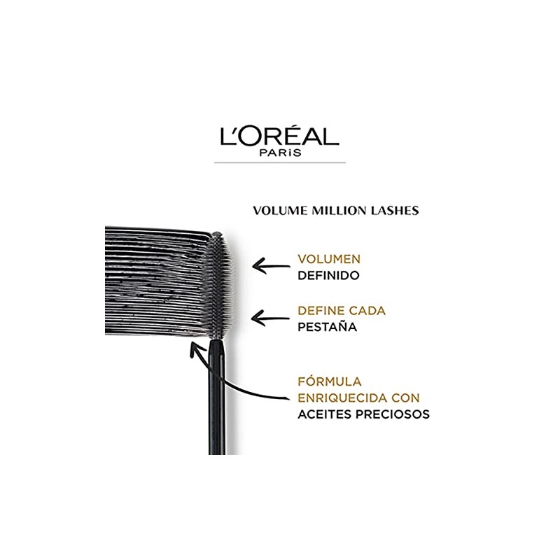 L'Oreal Paris, Mascara De Pestañas Volume Million Lashes Extra Black,