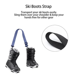 Kolti Ski Boot Carrier Strap with 360 Rotatable Degree Buckle, Adjustable Ski Carrier Shoulder Strap Skiing Accessories for Adults Teens Skiing Winter Outdoor