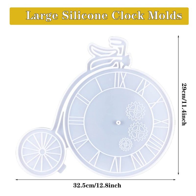 Woohome Clock Resin Molds, DIY Wall Clock Epoxy Resin Molds