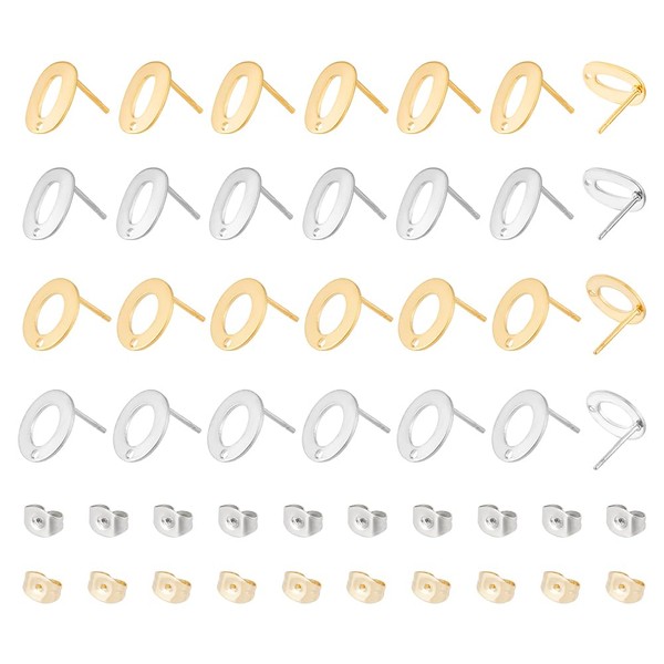 UNICRAFTALE 56 Pieces 2 Colours 2 Styles Stainless Steel Stud