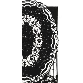 Unbranded 1709 Antique vintage FILET ROSE OVAL SCARF Pattern to Crochet (reproduction)