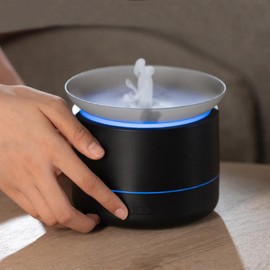 AEKAN Fountain Air Diffuser with 200ml Tank Night Light,Adjustable Mist Mode, Waterless Auto Shut-Off,for Bedroom,Office,Ca (Black)