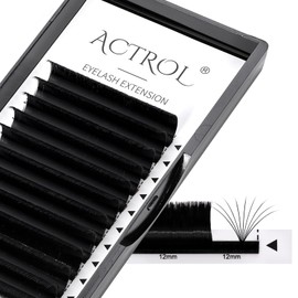 ACTROL Easy Fan Lashes Eyelash Extensions 0.03 D 70° Curl 14 mm Tray Mink Volume Premade Russian Eyelashes 3D-20D Resistant 100°C