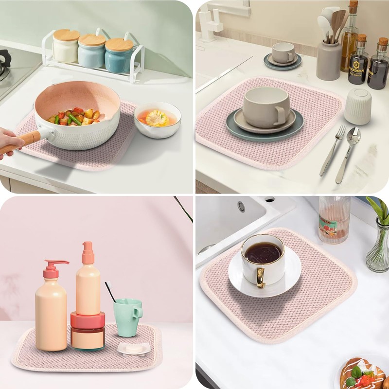 GeeRic Microfiber Dish Drying Mat, Super Absorbent Kitchen Dish Drying