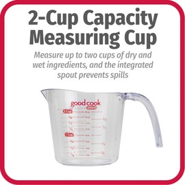 Good Cook 2-Cup Clear Measuring Cup with Measurements, Plastic