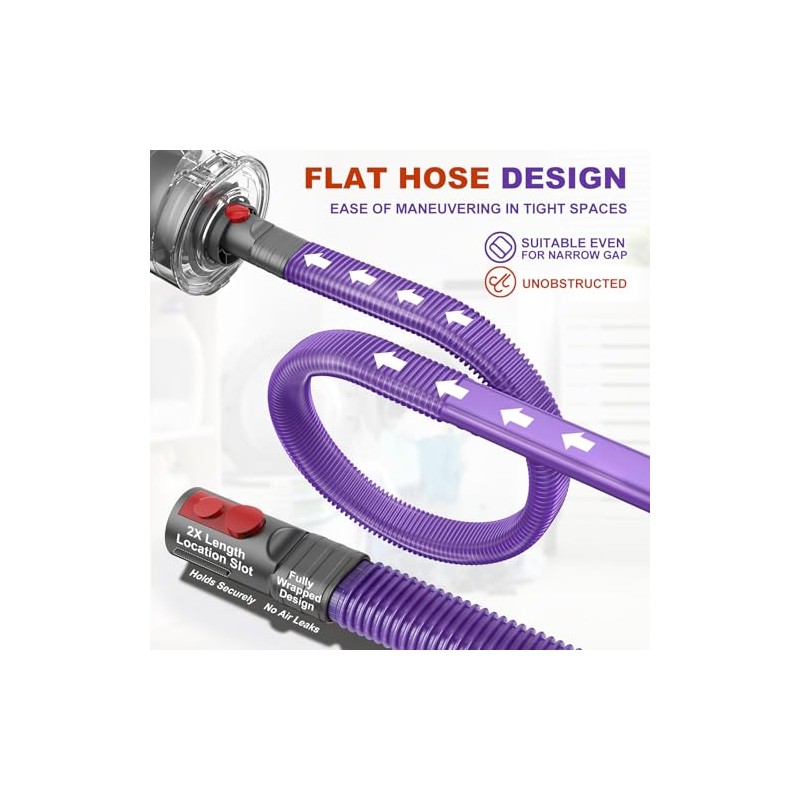 Sealegend Dryer Lint Vacuum Attachment Hose Compatible with Dyson V15