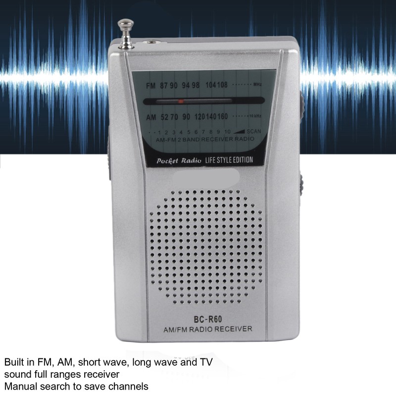 Mini AM FM Radio Manual Operation Easy Adjustment Memory Function