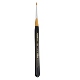 KINGART Premium Original Gold 9300M-0 Micro Detail Flat Shader - Mini Thick Handle Series Artist Brush, Golden Taklon Synthetic Hair, for Acrylic, Watercolor, Oil and Gouache Painting, Size 0