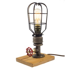 Y-Nut Loft Style Lamp,"Solaire of Astora", Steam Punk Industrial, Bedside Night Lamp, Metal Body, Table Desk Light with Dimmer, LL-023