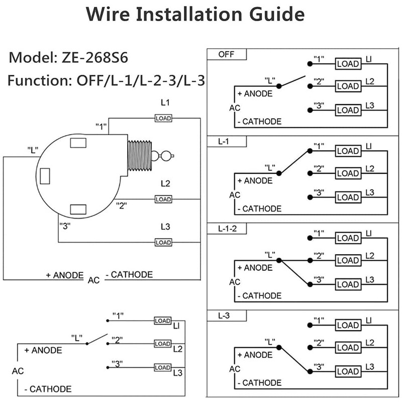 Ceiling Fan Switch 3 Speed 4 Wire, Ze-268s6 Ceiling Fan