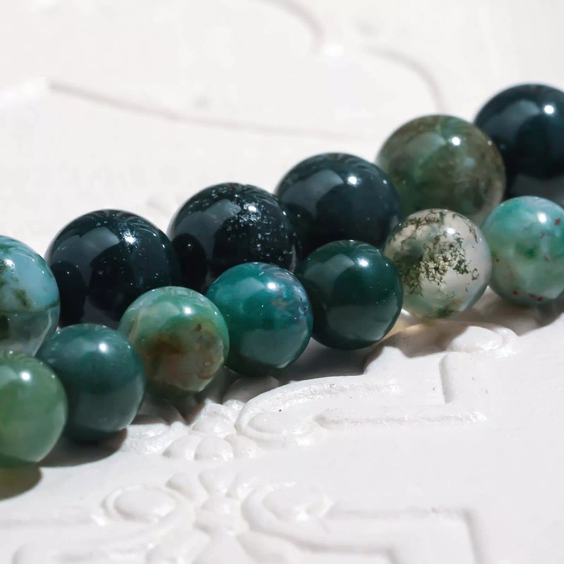 Vanilla Mountain Green Moss Agate Round Beads 6mm DIY Jewelry