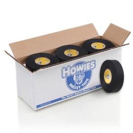 Howies Black Hockey Tape | Black Cloth Stick & Bat Tape for Hockey, Lacrosse, Baseball, Sports | Strong Grip, Durable, Long-Lasting | Made in USA (12 Pack)