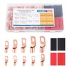 YUZES 200PCS Copper Wire Lugs AWG12 10 8 6 4 2 with Heat Shrink Set, Battery Cable Ends Ring Terminals Connectors, Crimp Terminals for Automotive, Marine, RV, Solar, Inverter & Audio Applications