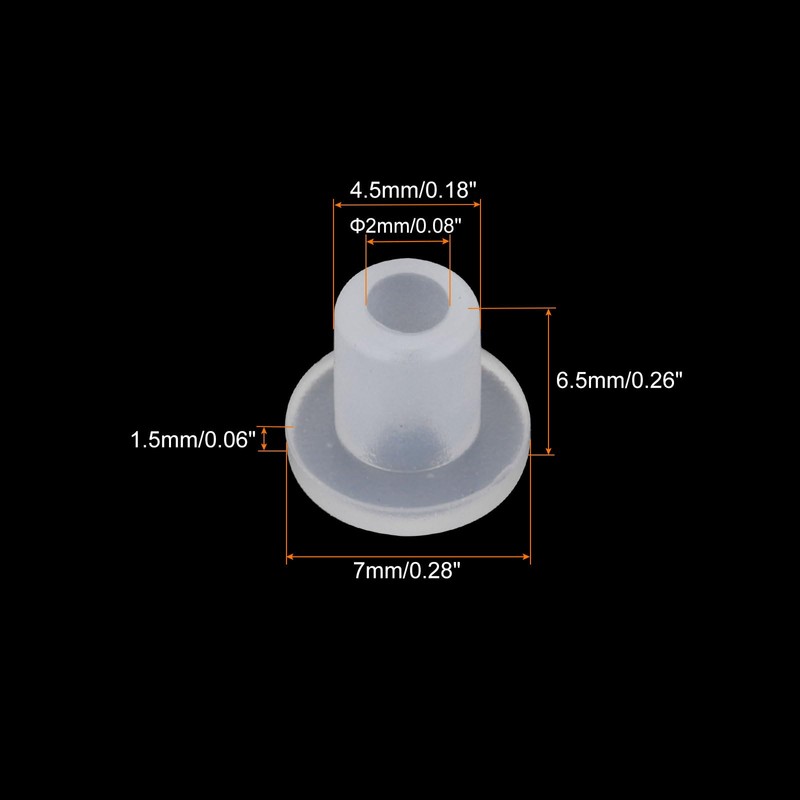 sourcing map 20Pcs T Shape Rubber Grommet Mount Dia 4.5mm