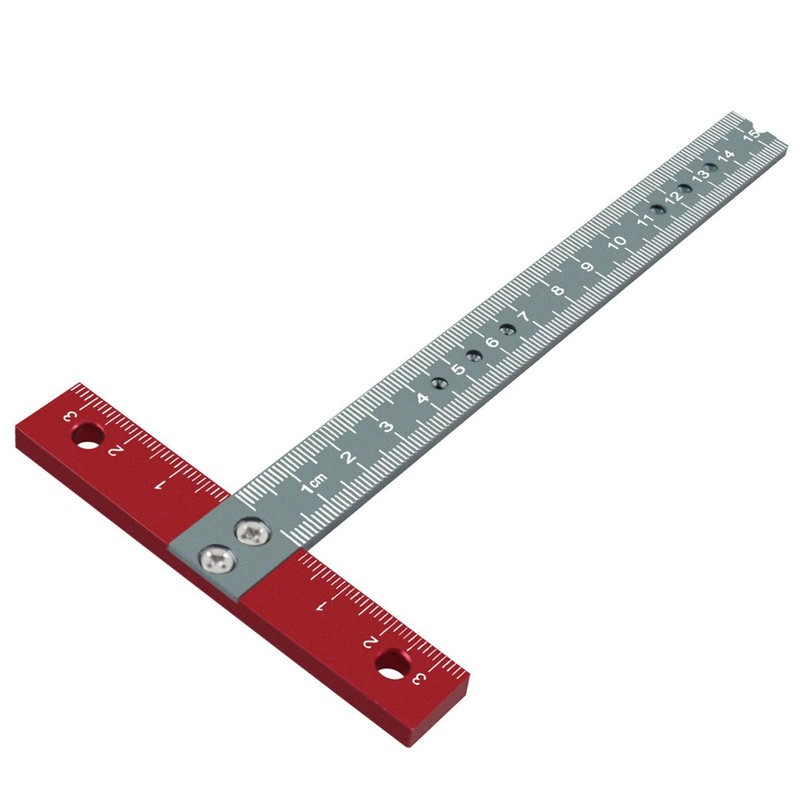 Woodworking T Square Ruler Aluminium Alloy Metal Woodworking Drawing Crafting