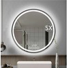 Msrorriw 24 Inch Wall-Mounted Round Bathroom Mirror with LED-Lights -