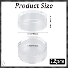 GORGECRAFT Pack of 12 Round Acrylic Stands Transparent Plastic Base Disc Column Buffet Jewellery Ring Ball Shelf Stand with Hollow Base for Jewellery Balls Food Table Display