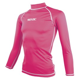 SEAC Girl's Rash Guard T Pink, Long Sleeve, Sun Protection 97.5%, 9