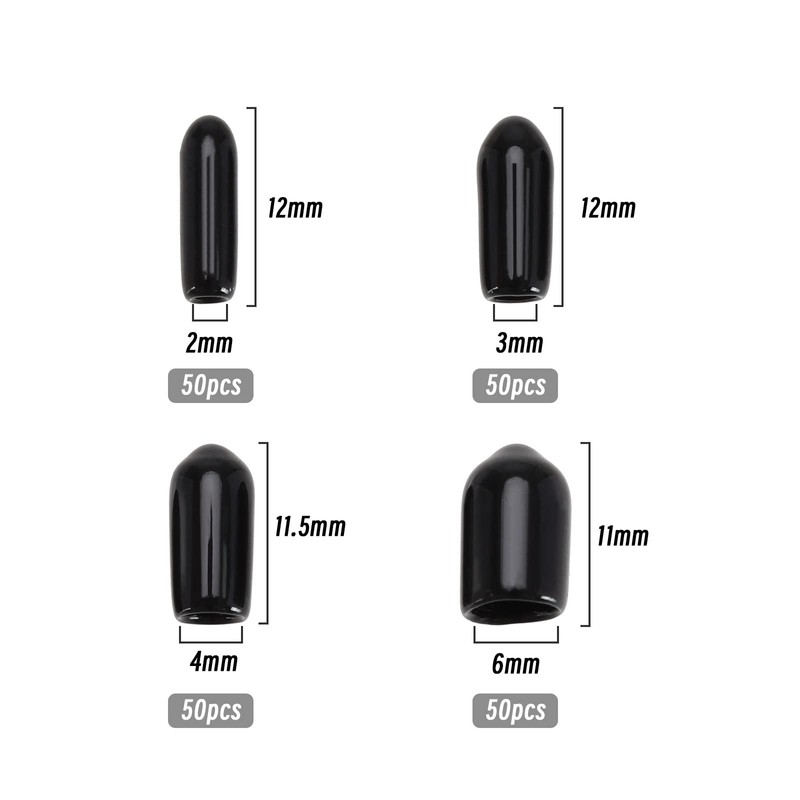 SING F LTD 200PCS Round End Caps Covers PVC Dust