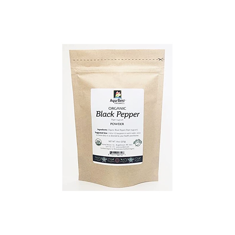 AyurBest Organics Black Pepper Powder, Piper nigrum - 100% USDA