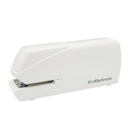 EcoElectronix Portable Automatic Electric Stapler Pro - 30 Sheet Capacity, Quiet Operation, Jam-Free and Easy Reload - AC Adapter/Battery Powered, (White)