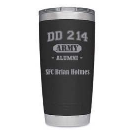 YETI Military Service Veteran Tumbler Engraved DD214 Design With Name, Laser Engraved Stainless Steel Tumbler With Your Choice Of NEW DuraCoat Colors - NOT A STICKER!!
