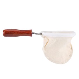 CVNRCLP Reusable Coffee Filter Cloth - Handmade Flannel Strainer with Wood Handle | Washable Tea & Coffee Sock Bag for Home, Office, & Cafe