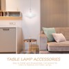 Hemobllo White Round Fabric Pleated Lamp Shade - E27 Replacement