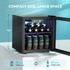 EUHOMY 48 Can Beverage Refrigerator cooler-Mini Fridge Glass Door for