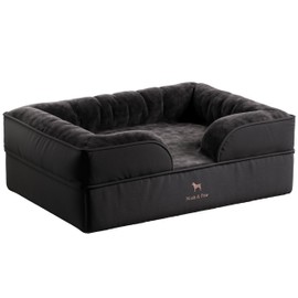 NOAH & PAW Giant Dog Bed XXL, 55x45x11 Inch, Orthopedic Dog Beds, Eggshell Memory Foam Infused with Cooling Gel, Inner Cover, Waterproof, Machine Washable (Denim Sofa Collection)