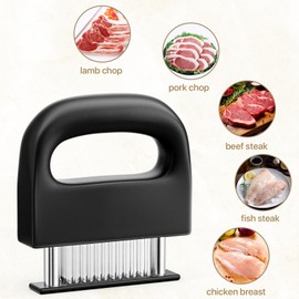 Meat Tenderizer Tool,Meat Tenderizer Stapler with 48 Stainless Steel Ultra Sharp Needle Blades for Tenderizing Chicken，Beef，Steak，Pork and Vea