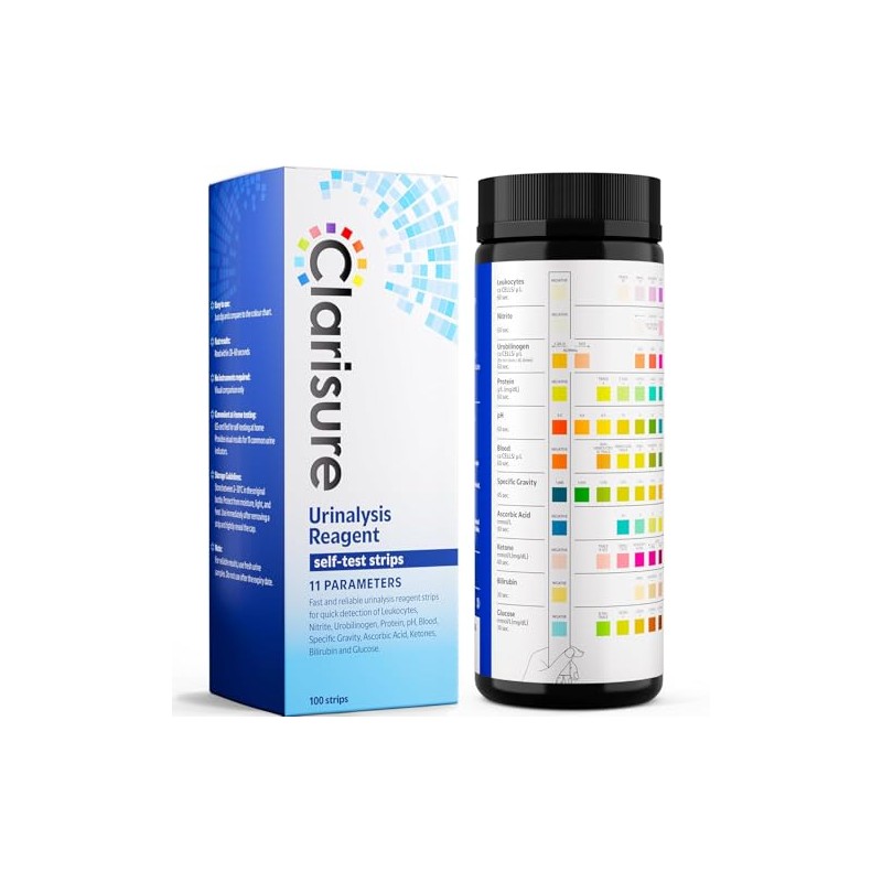 Urinalysis Urine Test Strips, 100 Sticks/Dipsticks | 11-Parameter Test