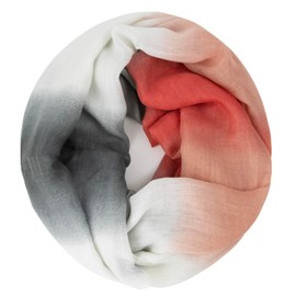 Glamexx24 01386 Women's Loop Winter Scarf Warm and Soft Tube Scarf Stripes Colour Gradient Cloth, Grey Apricosa Cream