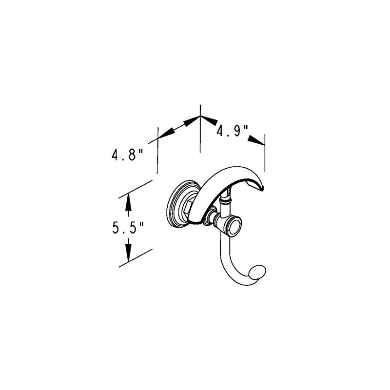 Ginger 4811/SN Eavon Double Towel Robe Hook, Satin Nickel