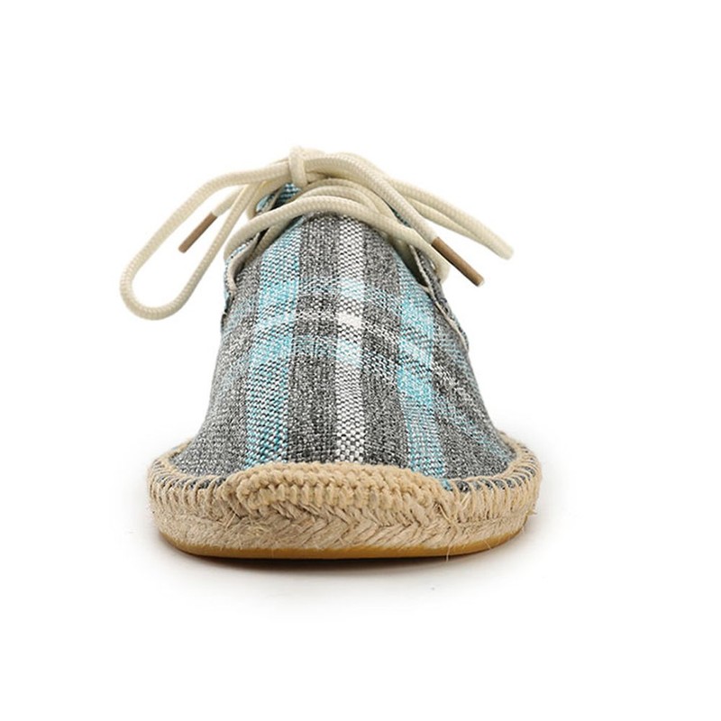Alexis Leroy Canvas mit Karomuster Herren Espadrilles Blau 41 EU