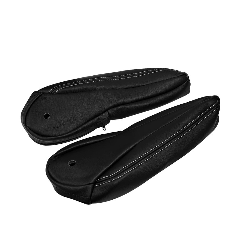 Mievlyo Black Leather Driver & Passenger Side Armrest Cover Compatible