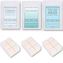 Interluxe Scented Wax Melt Set of 3 – Maritime Mix with Fragrances Day by the Sea, Beach Walk and Day at the Lake Scented Wax Melt Wax Melt Scented Wax