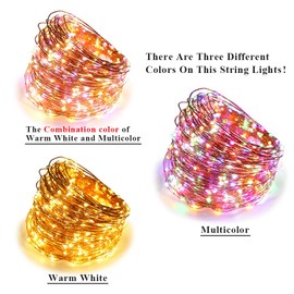 ErChen Dual-Color LED String Lights, 165 FT 500 LEDs Plug in Copper Wire 8 Modes Dimmable Fairy Lights with Remote Timer for Indoor Outdoor Christmas (Multicolor/Warm White)