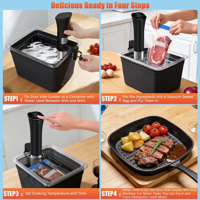 CATTLEMAN Sous Vide Cooker, Wine Chiller, 1000W, Sous Vide Kit
