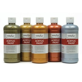 Handy Art Metallic Acrylic Paint, 16 oz, Set of 5