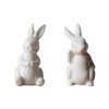 NOLITOY 2Pcs Ceramic White Rabbit, Easter Rabbit Figurines Statue Easter