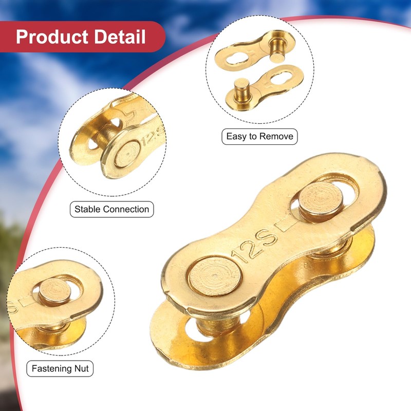 sourcing map 4pcs Bicycle Missing Link 12 Speed Reusable Steel