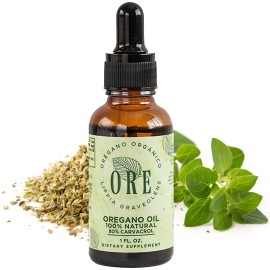 100% Pure Oregano Oil Drops - 80% Carvacrol, All Natural Liquid Supplement Oregano Extract